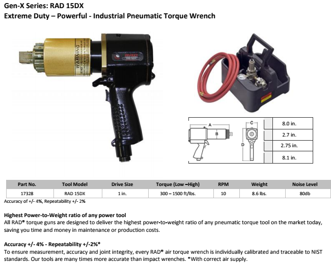 Rad 1800 Torque Chart